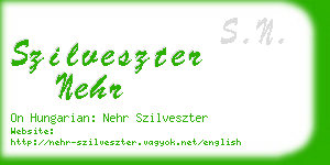 szilveszter nehr business card